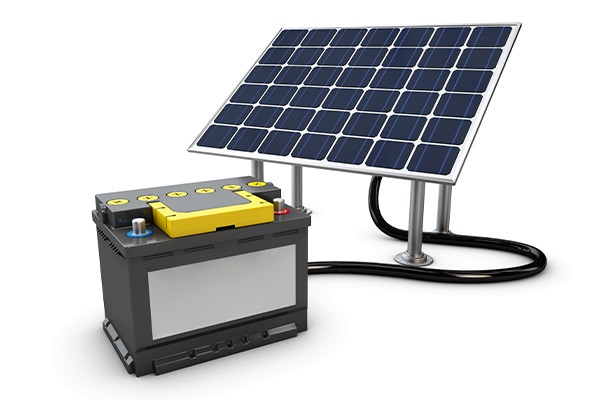 solar panel and battery